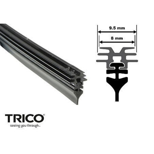 Trico Premium Wiper Refill Polycarb Backed Multifit 8/9.5mm x 1m Pair TRP1000