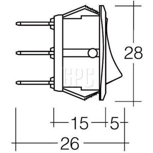 Narva Switch Rocker Illuminated On Off Red 62054BL