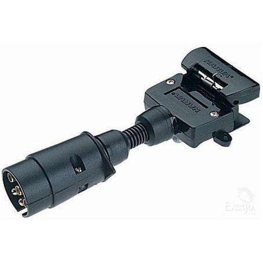 Narva Trailer Adaptor 7 Pin Round Large (Car) To 7 Pin Flat (Trailer) 82235/20