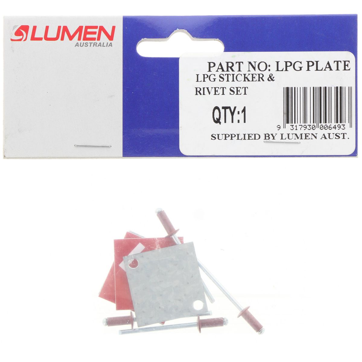 Lumen LPG Sticker / Plate Set 2Pc LPG-PLATE