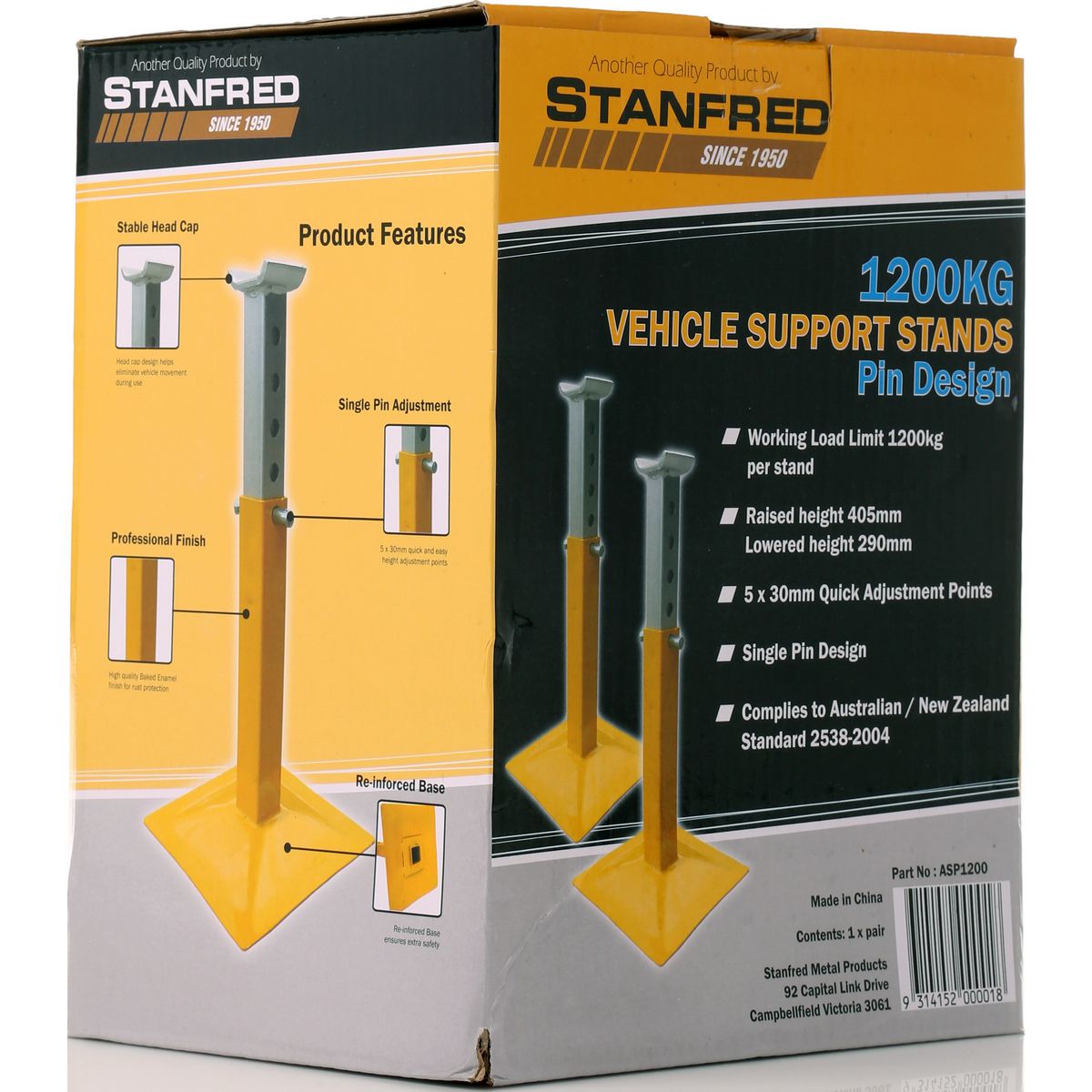 Stanfred Vehicle Stands Pin Type 1200Kg ASP1200