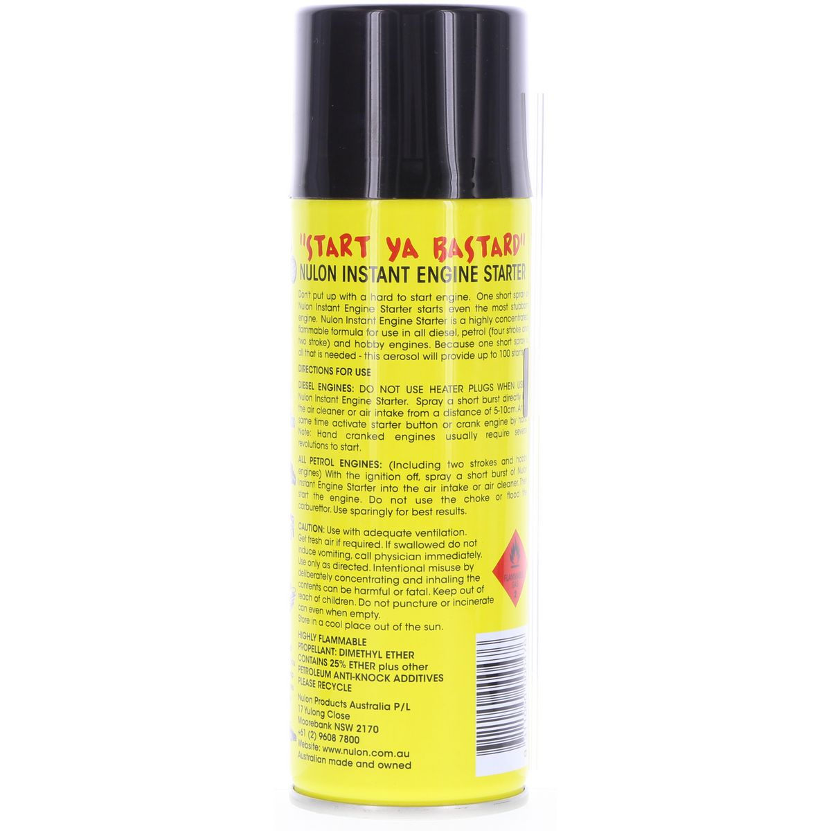 Nulon Start Ya Bastard Instant Engine Starter Aerosol Spray 150g SYB150