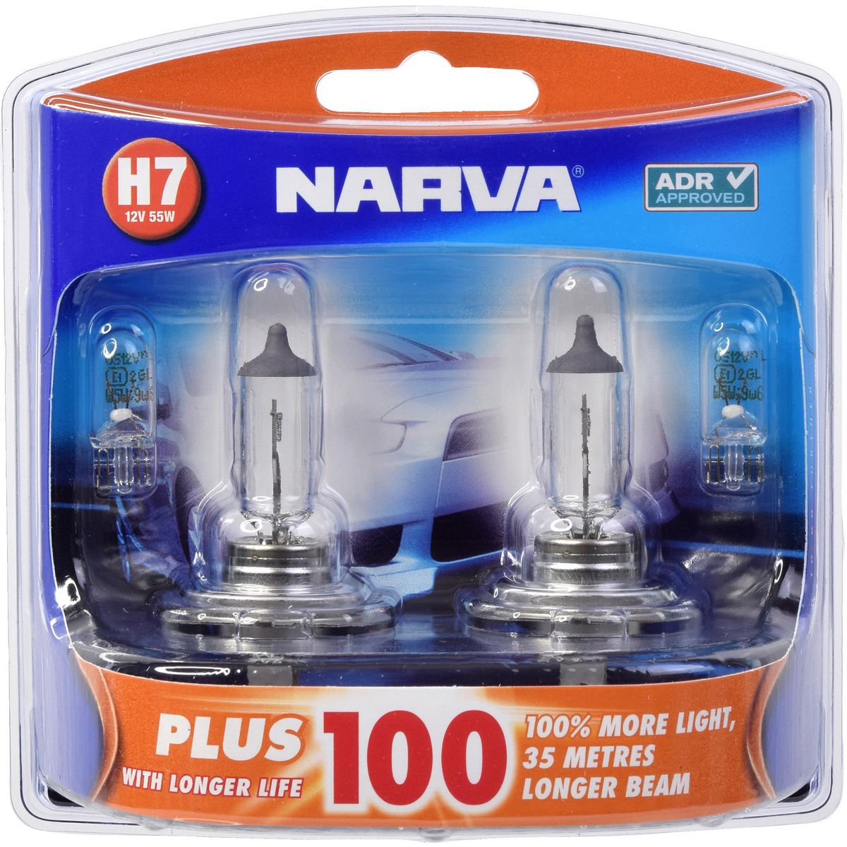 Narva H7 Globe 12V 55W Plus 50 2 Pack 48339BL2