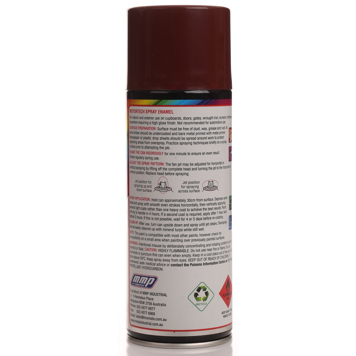 Motortech Aerosol Spray Enamel Indian Red 250g MT017