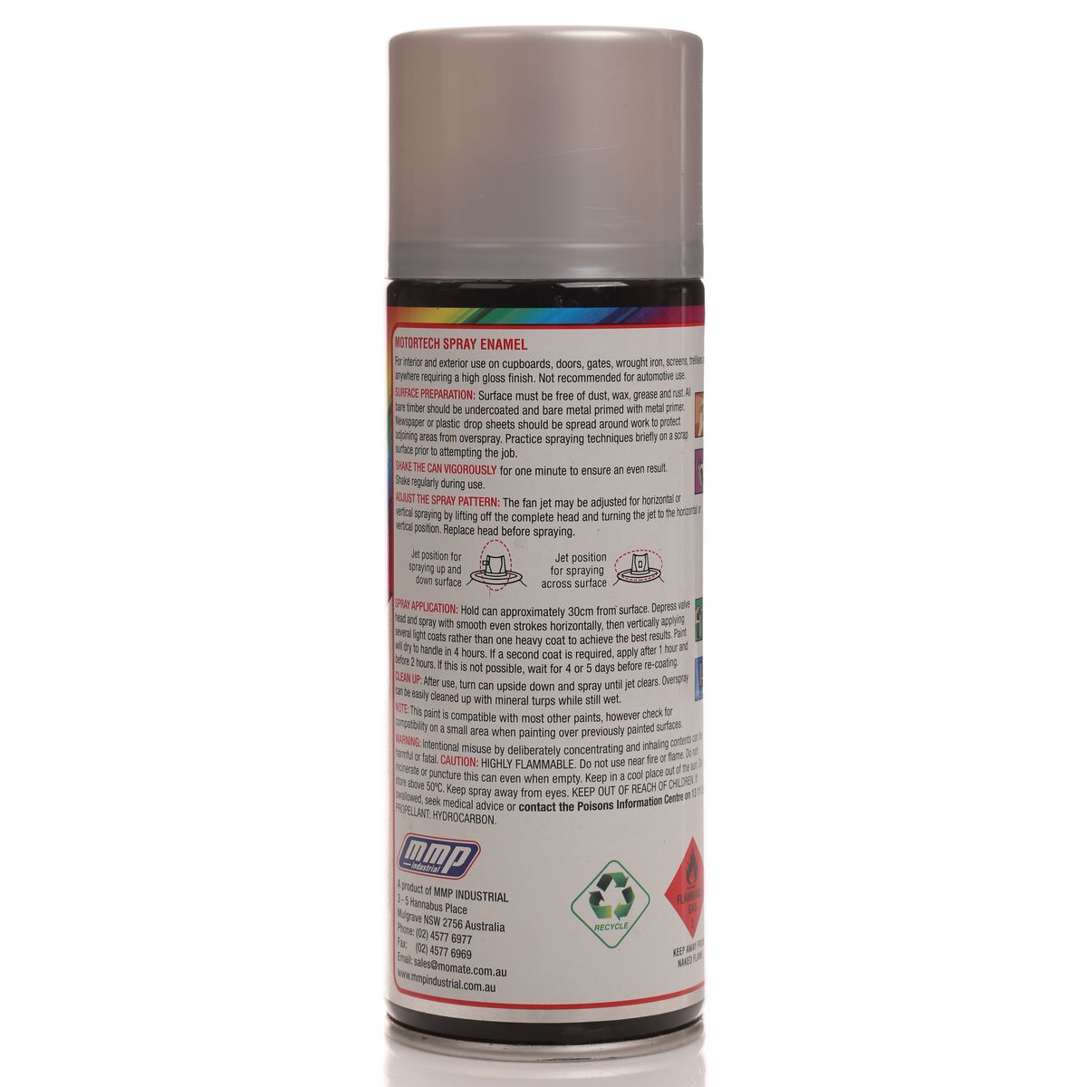 Motortech Aerosol Spray Enamel Chrome 250g MT035