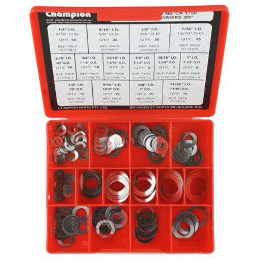Champion Fasteners .006 Shim Steel Washer Assortment CA1750
