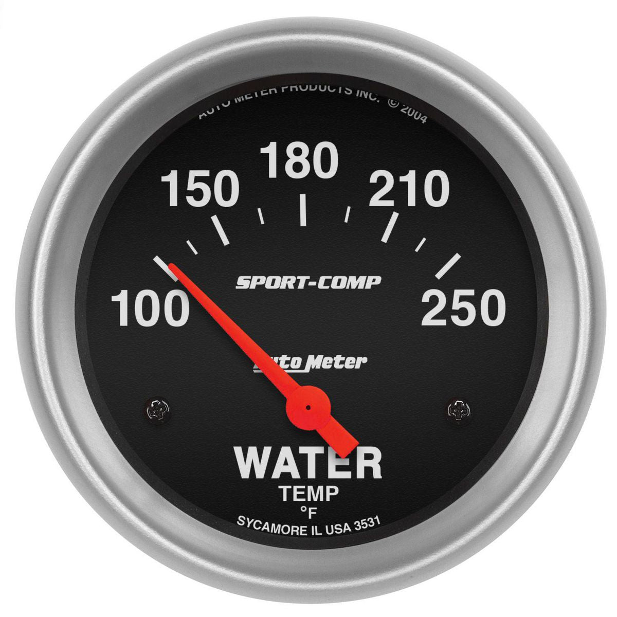 Autometer Sport-Comp 2-5/8in Water Temp Gauge 100-250F Short Sweep Electric AU3531