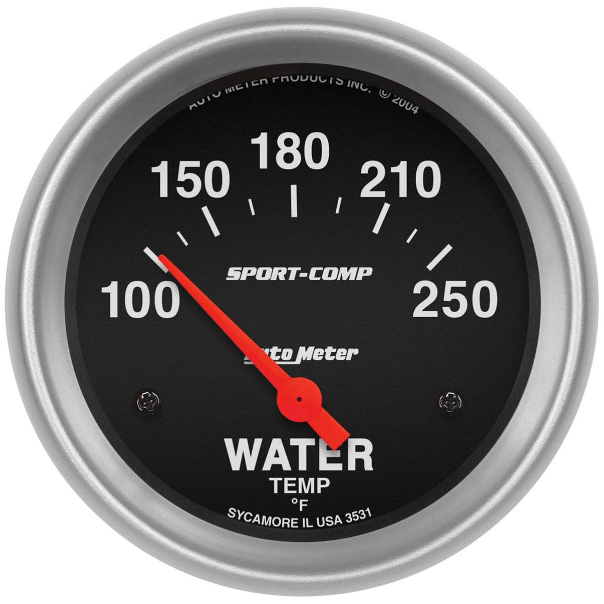 Autometer Sport-Comp 2-5/8in Water Temp Gauge 100-250F Short Sweep Electric AU3531
