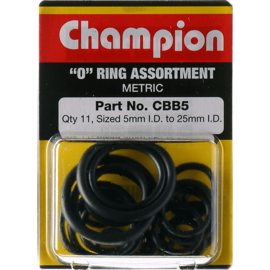 Champion Black O Rings Assortment Pack Blister Metric 22Pk CBB5