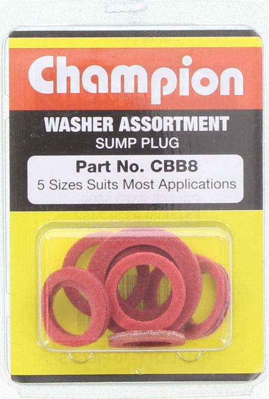 Champion Red Fibre Washer Assortment Blister Pack 10Pk CBB8