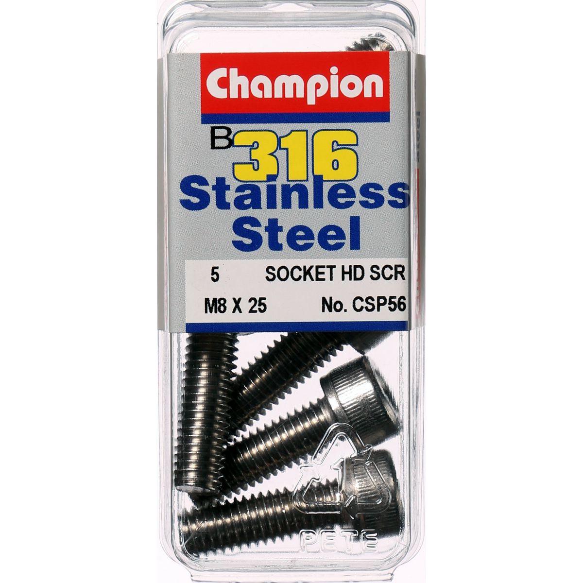 Champion Fasteners Stainless Steel Socket Head Cap M8X25mm Screws CSP56