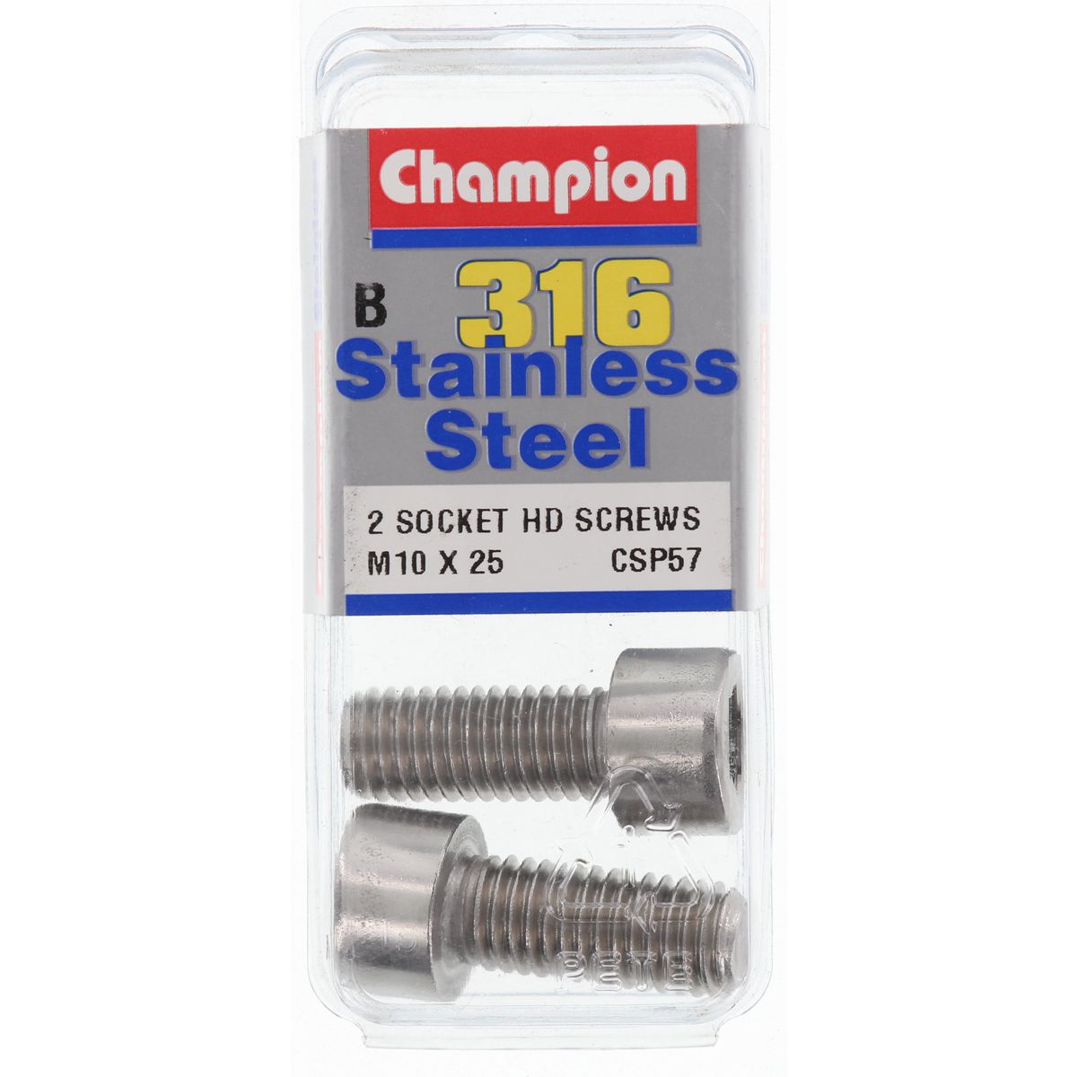 Champion Fasteners Socket Head Cap Screw Stainless Steel M10X25M 316/A4 CSP57