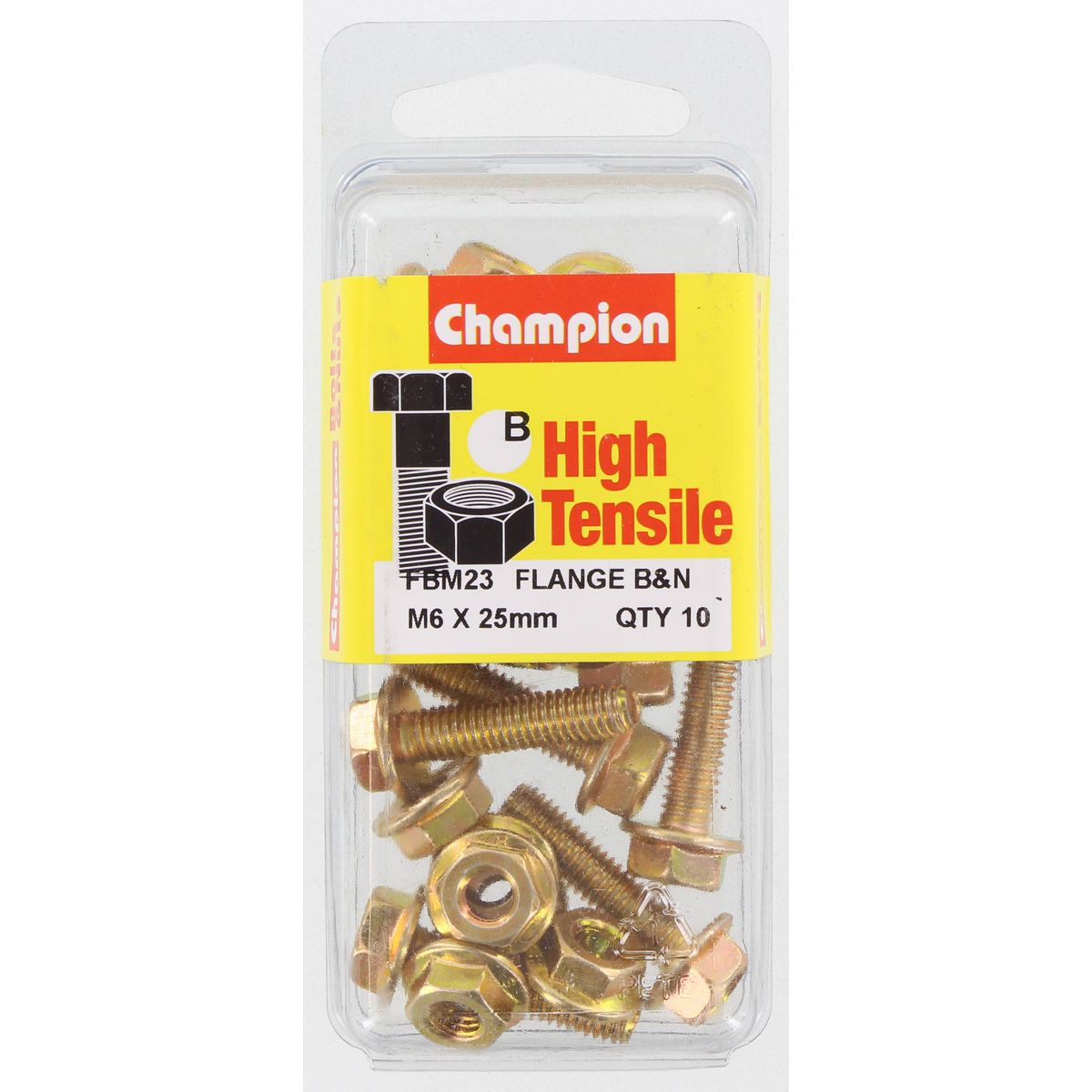 Champion Fasteners M6 X 25mm Grade 8.8 Screw And Nuts FBM23