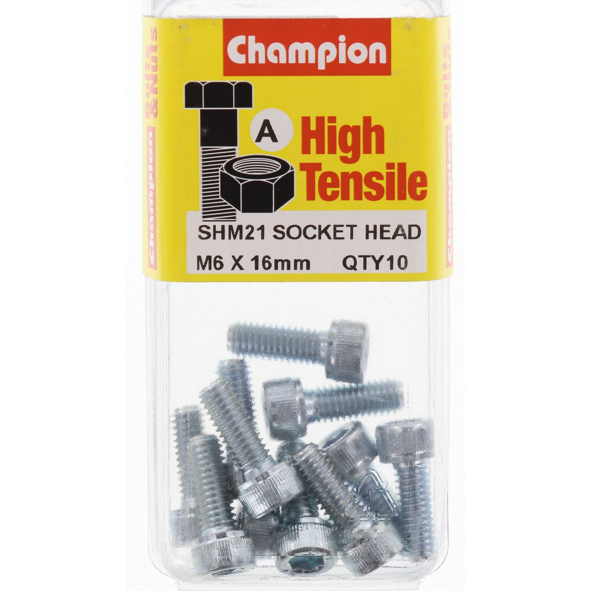Champion Fasteners Socket Head Cap Screw High Tensile M6 X 16mm Zinc Plated SHM21