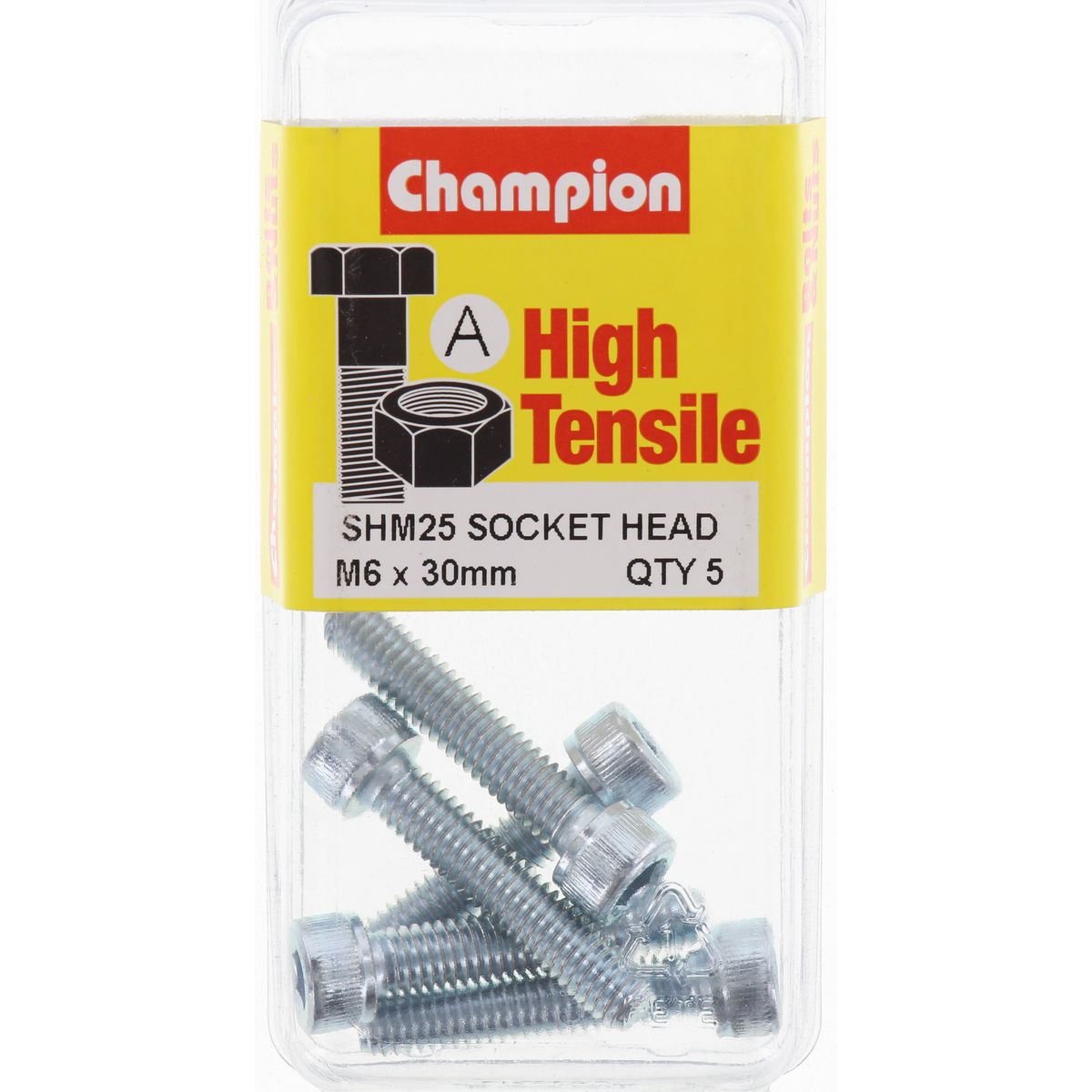 Champion Fasteners Socket Head Cap Screw High Tensile M6 X 30mm Zinc Plated SHM25