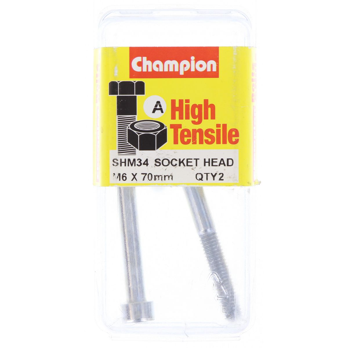 Champion Fasteners Socket Head Cap Screw High Tensile M6 X 70mm Zinc Plated SHM34