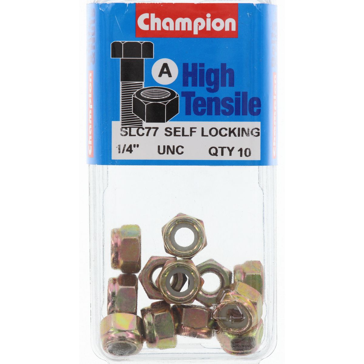 Champion Fasteners Hex Nut Self Locking Nylon Insert 1/4In Unc SLC77
