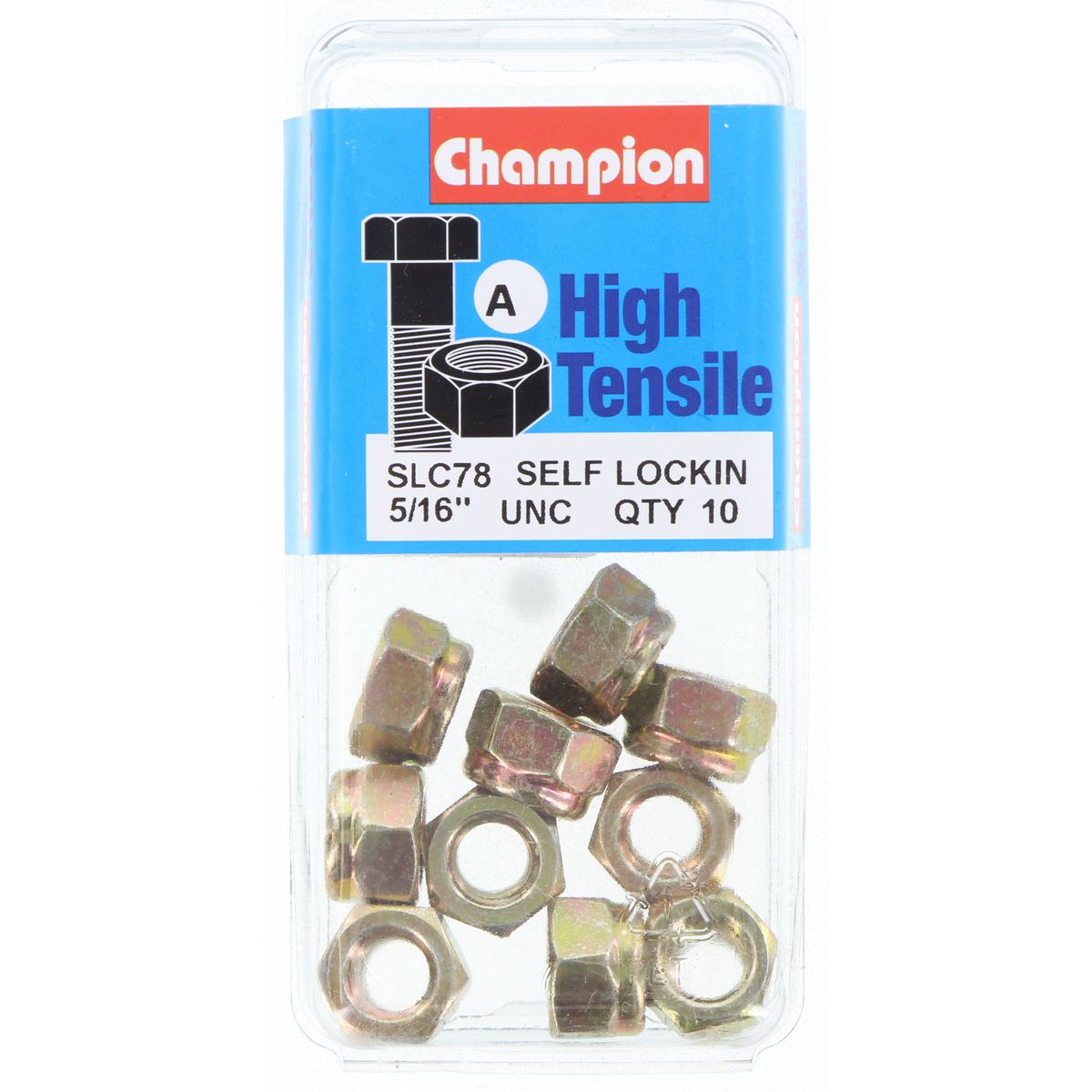 Champion Fasteners Hex Nut Self Locking Nylon Insert 5/16In Unc SLC78
