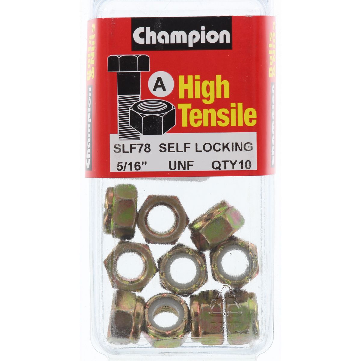 Champion Fasteners Hex Nut Self Locking Nylon Insert 5/16In Unf SLF78
