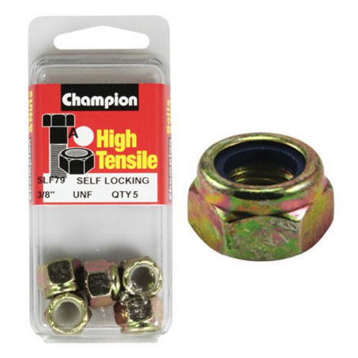Champion Fasteners Hex Nut Self Locking Nylon Insert 3/8In Unf SLF79
