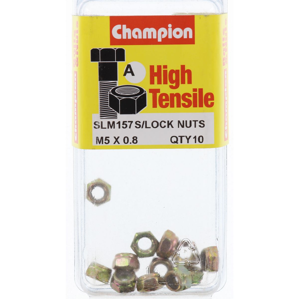 Champion Fasteners Hex Nut Self Locking Nylon Insert M5 X 0.8mm SLM157