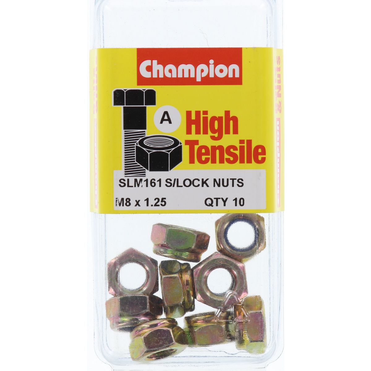 Champion Fasteners Hex Nut Self Locking Nylon Insert M8 X 1.25mm SLM161