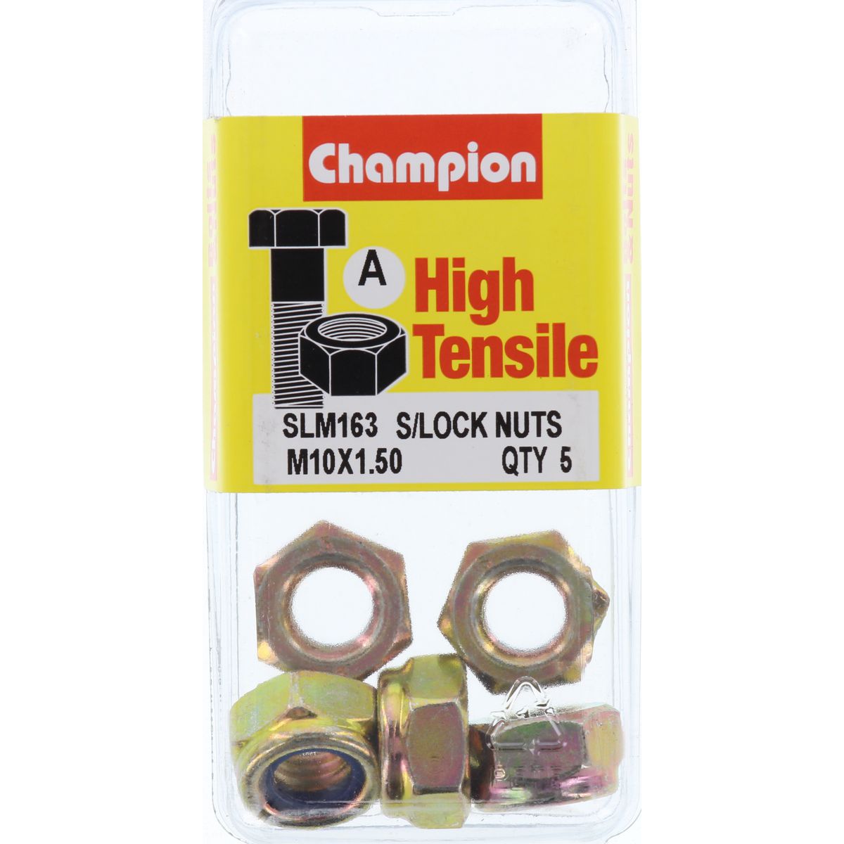 Champion Fasteners Hex Nut Self Locking Nylon Insert M10 X 1.5mm SLM163