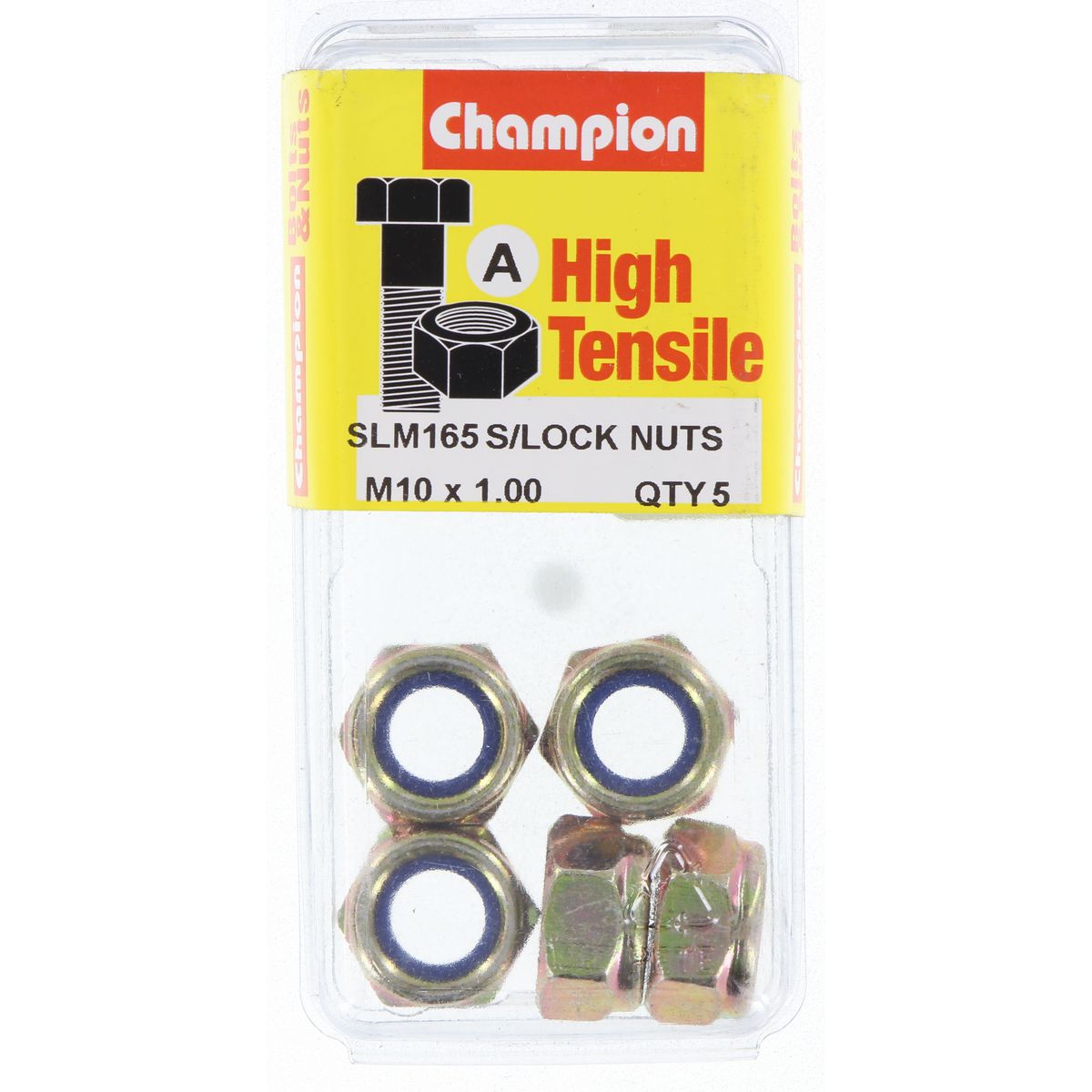 Champion Fasteners Hex Nut Self Locking Nylon Insert M10 X 1.00mm SLM165