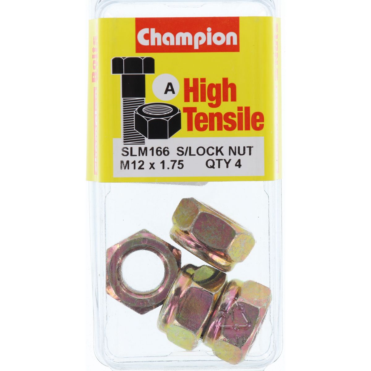Champion Fasteners Hex Nut Self Locking Nylon Insert M12 X 1.75mm SLM166