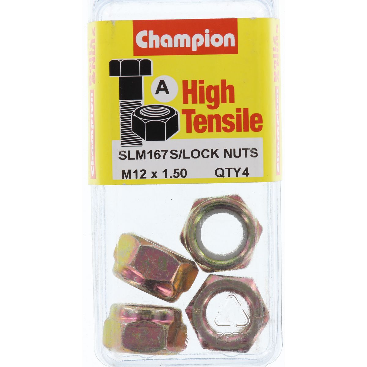 Champion Fasteners Hex Nut Self Locking Nylon Insert M12 X 1.5mm SLM167