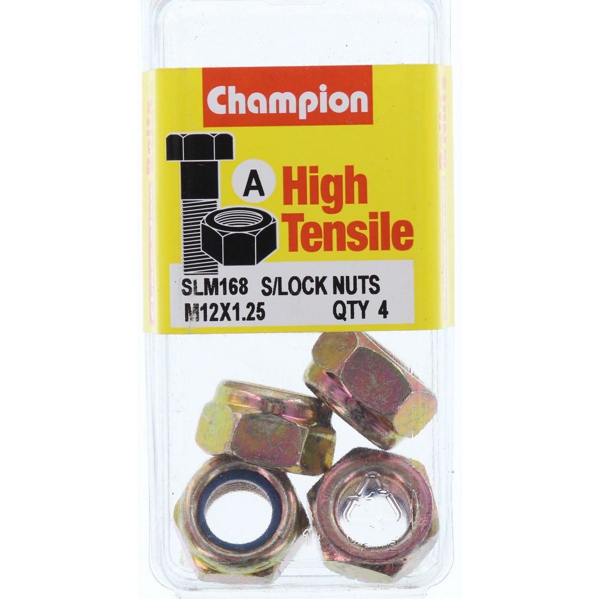 Champion Fasteners Hex Nut Self Locking Nylon Insert M12 X 1.25mm SLM168