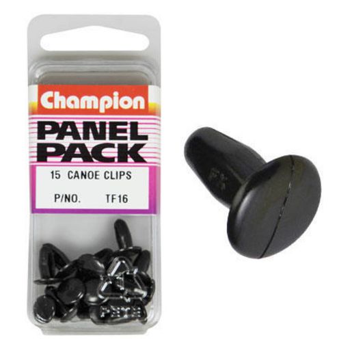 Champion Fasteners Canoe Clip  Black Len: 11.1mm Hole: 1.6 4.8mm Head: 9.5mm TF16