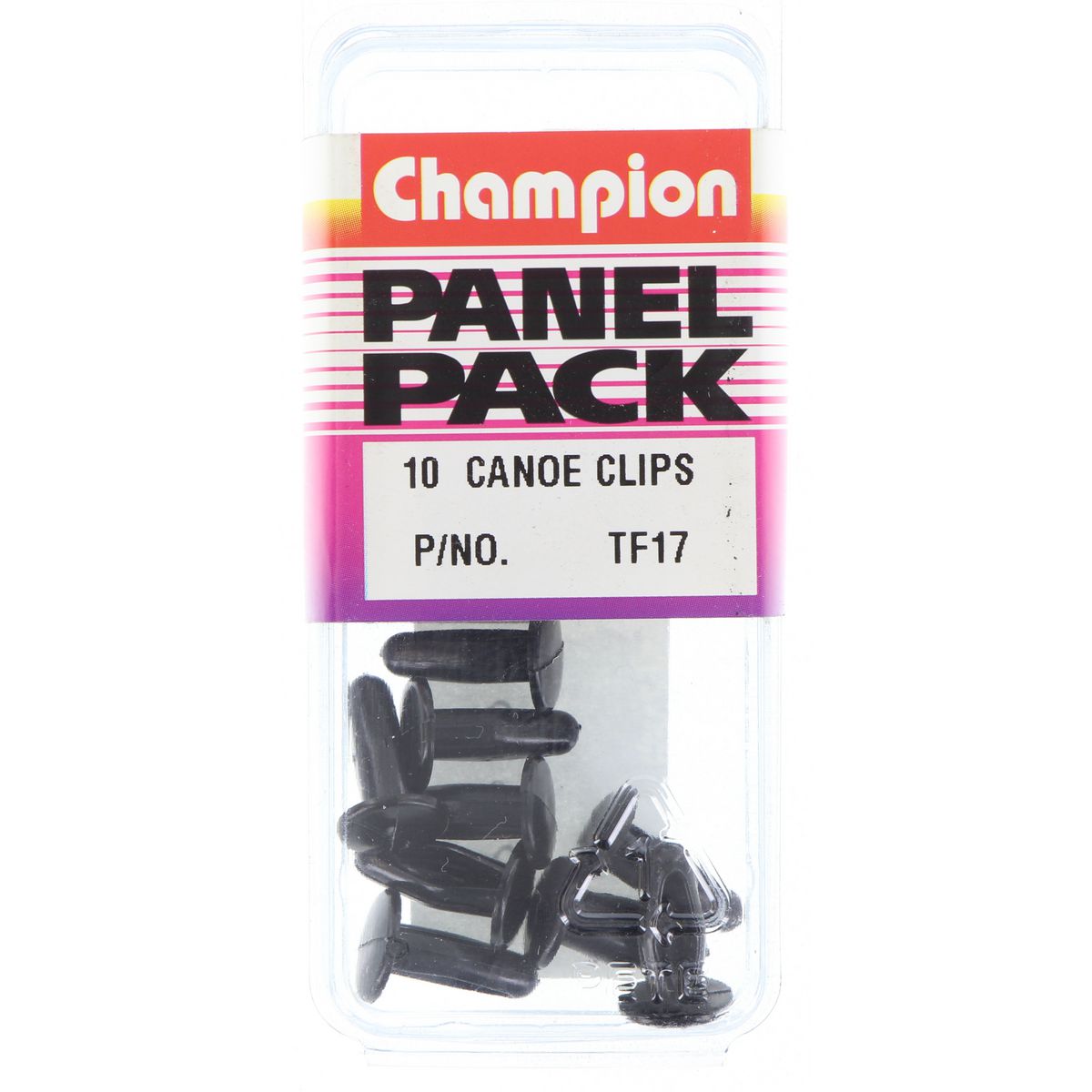 Champion Fasteners Canoe Clip  Black Len: 13.4mm Hole: 1.6 4.8mm Head: 9.6mm TF17