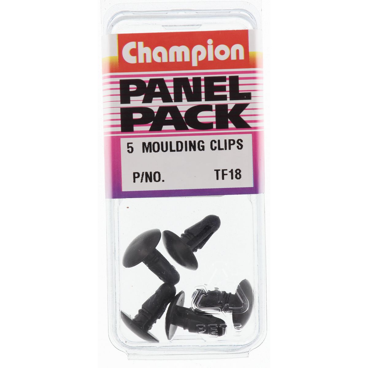 Champion Fasteners Retainer Clip Black Len: 13mm Hole: 5mm Head: 13mm TF18