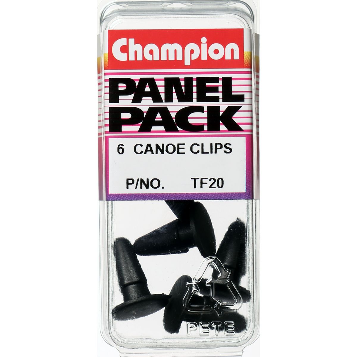 Champion Fasteners CanOE Clip Black Len: 16mm Hole: 8.2 8.4mm Head: 14mm TF20