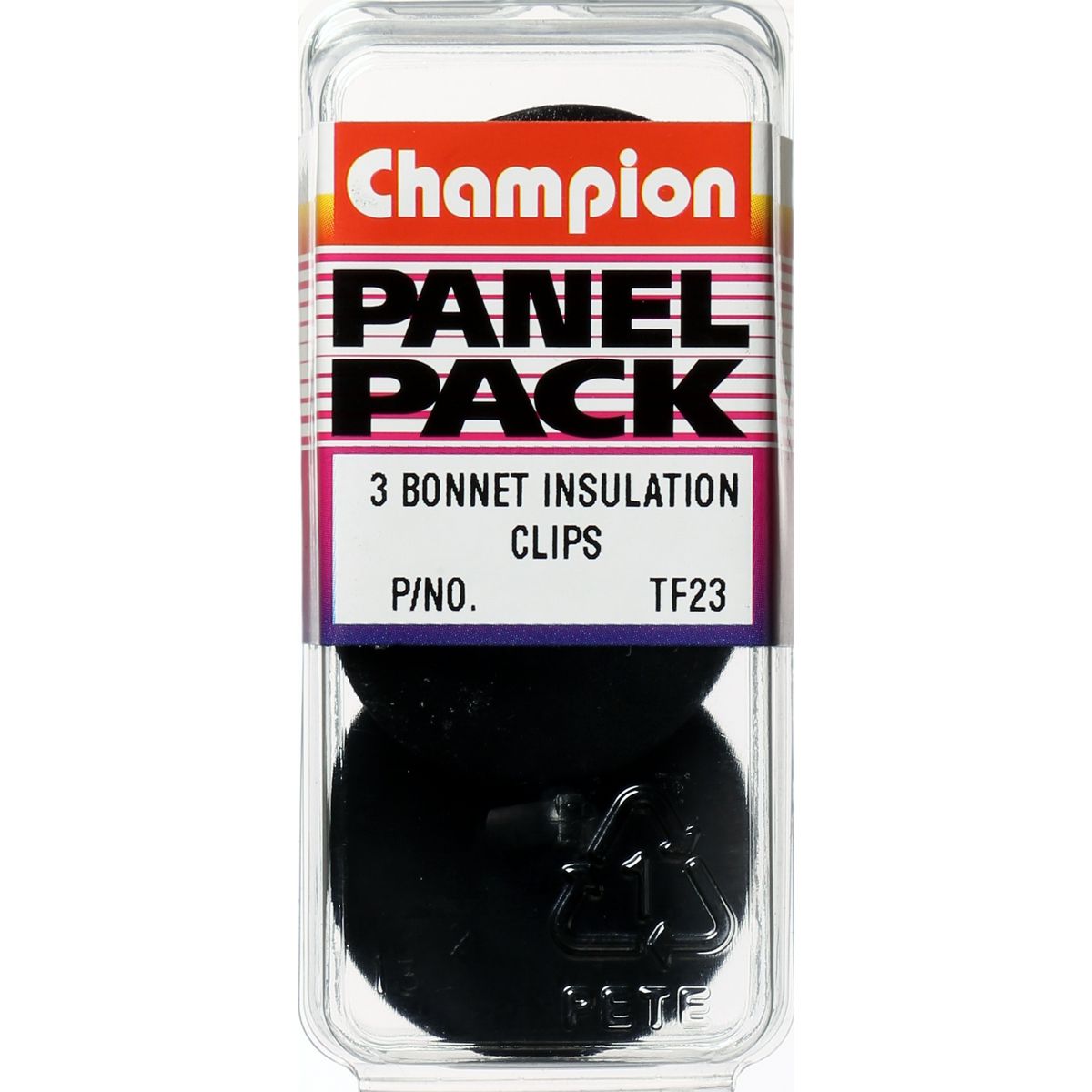 Champion Fasteners Bonnet Retainer Black Len: 18mm Hole: 9mm Head: 35mm TF23