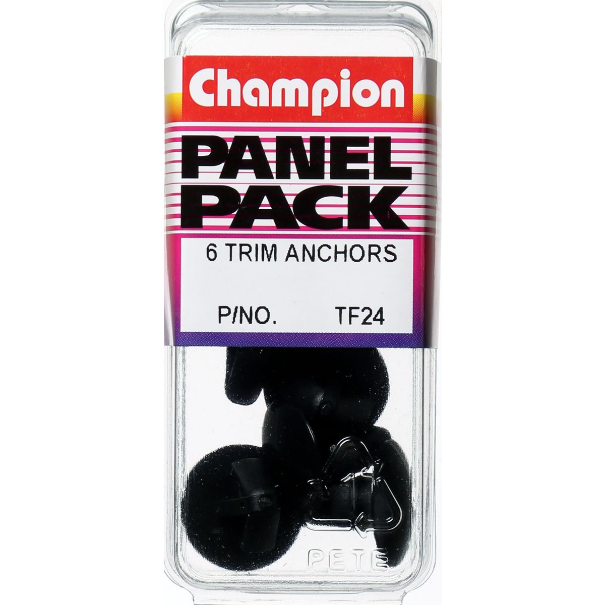 Champion Fasteners Trim Anchor Black Len: 15mm Hole: 8mm Head: 18mm TF24