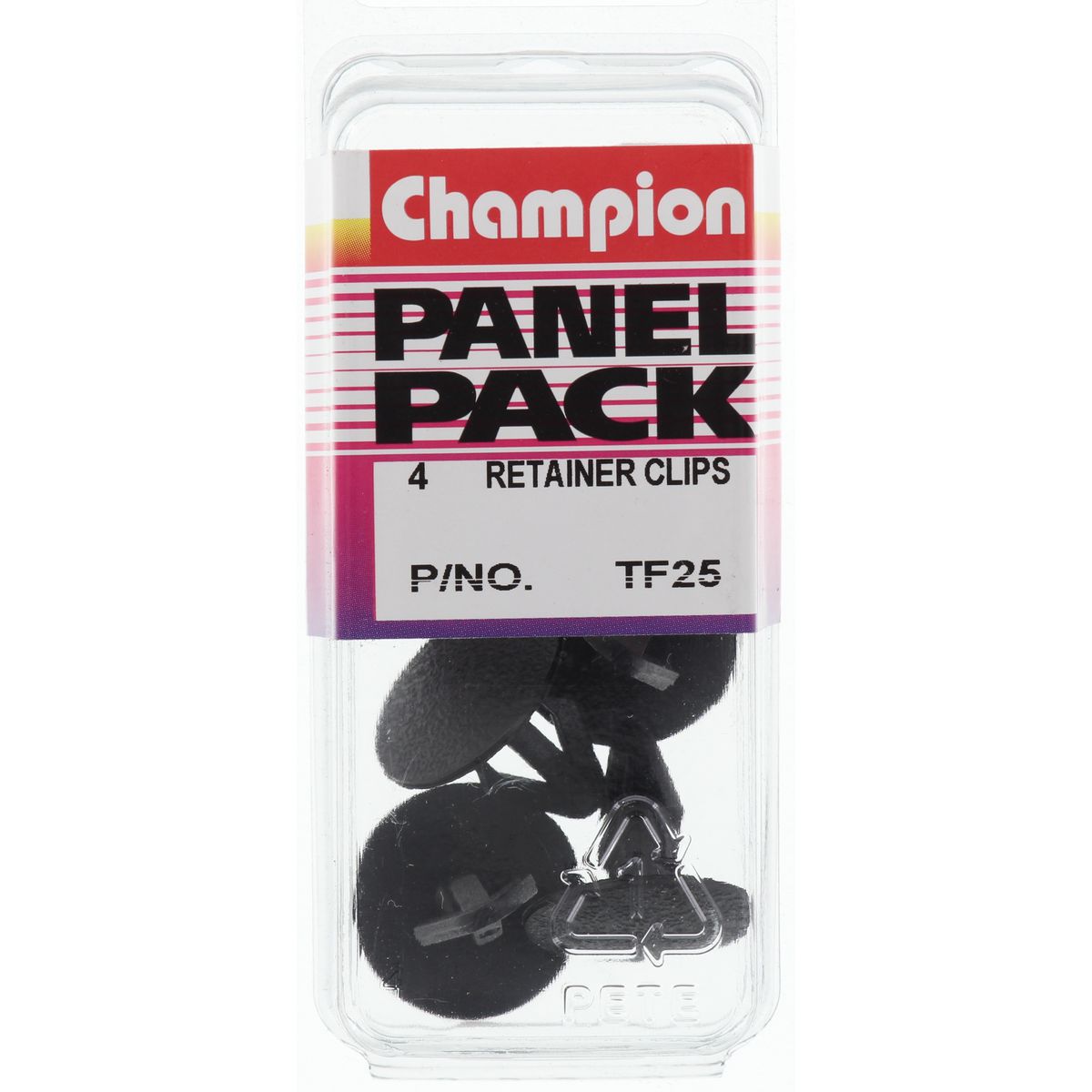 Champion Fasteners Retainer Clip Black Len: 18mm Hole: 7mm Head: 18mm TF25