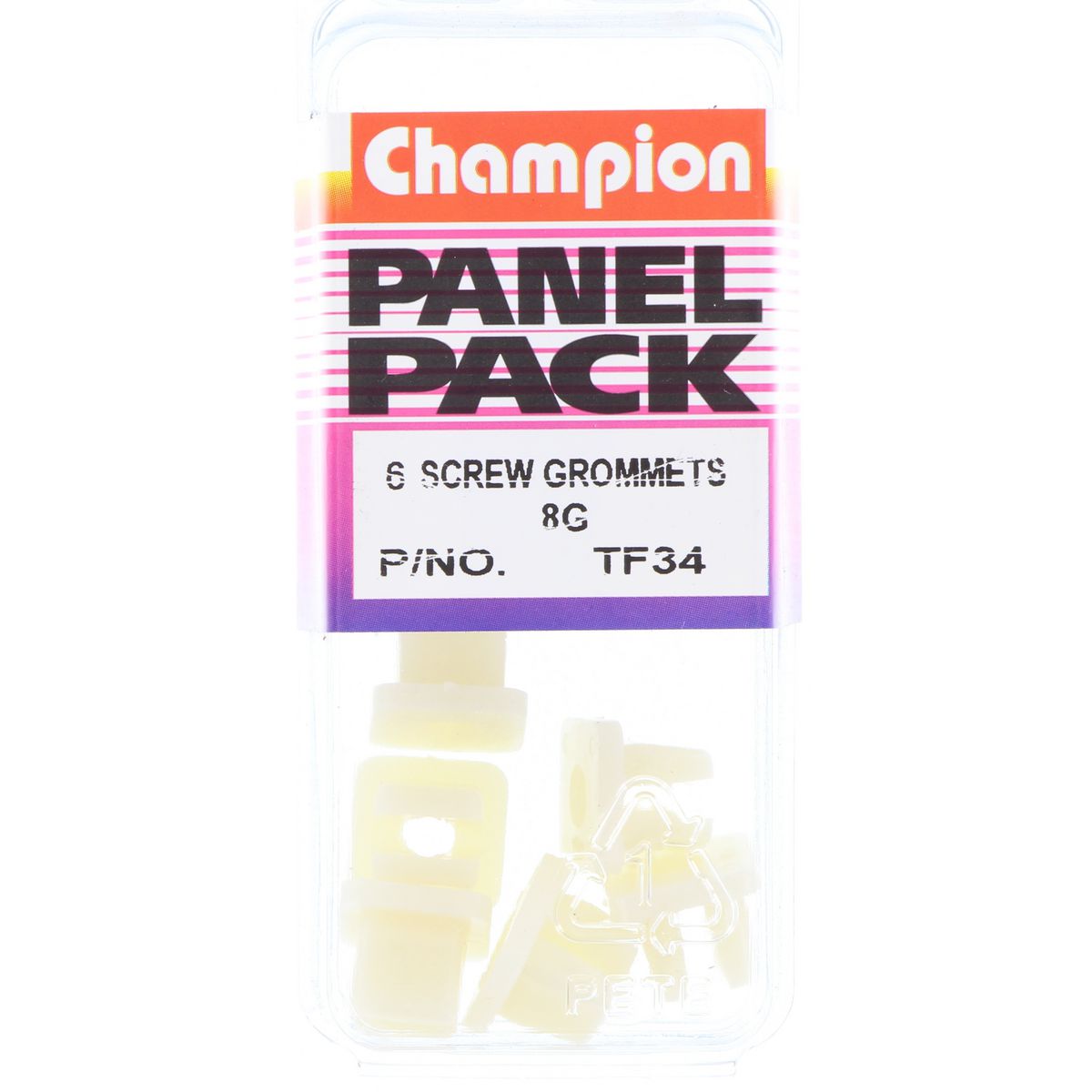 Champion Fasteners Screw Grommet White Screw Size: 4.2mm Hole: 8.3X8.3mm TF34
