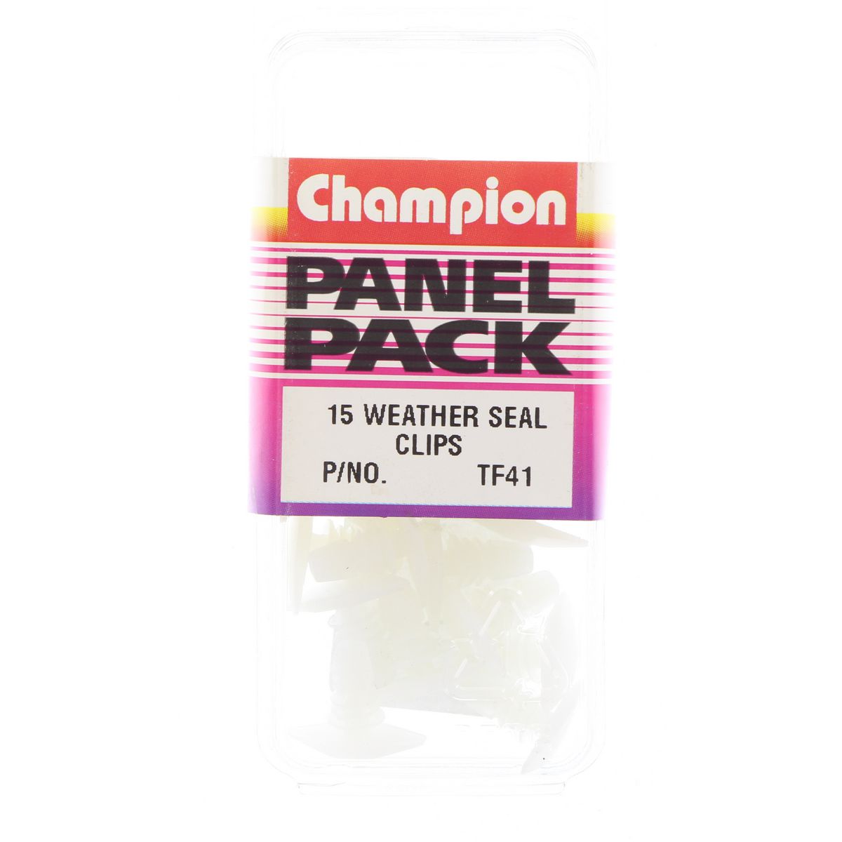Champion Fasteners Weather Seal Clips Clear Len: 13mm Stem Dia: 6mm Head: 16X7mm TF41