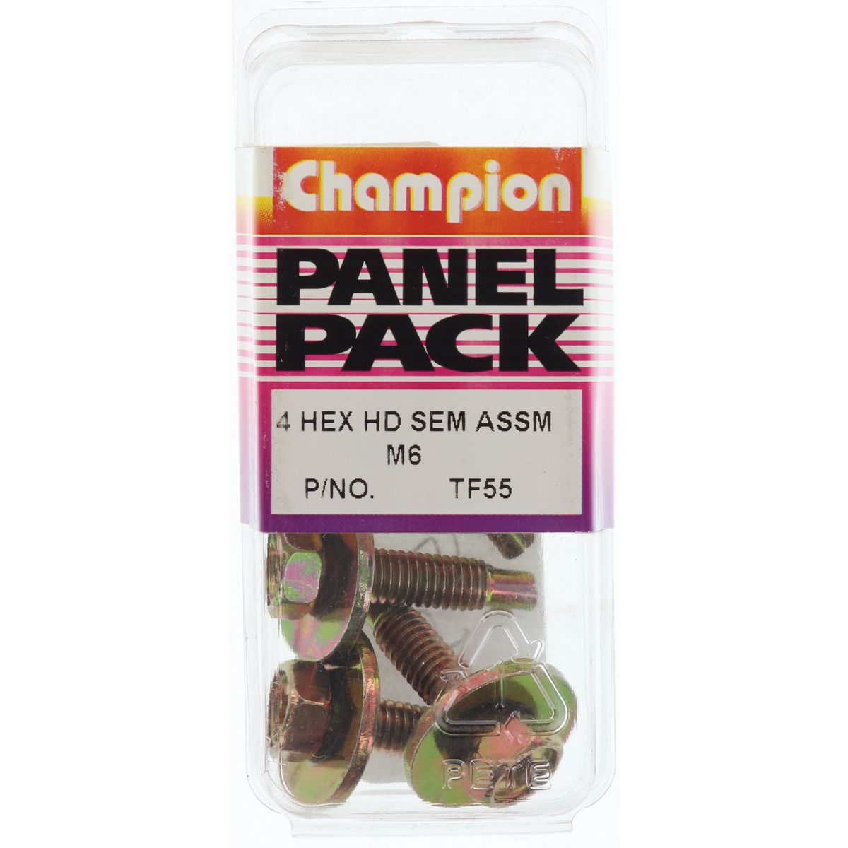 Champion Fasteners Hex Set Screw Sems Hex Combo Dve Flat Washer Pilot M6x25mm TF55