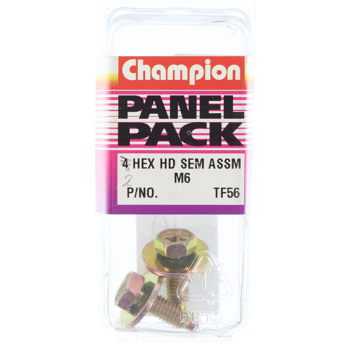 Champion Fasteners Hex Set Screw Sems Hex Ind Combo Dve Flat Washer Pilot M6X18mm TF56