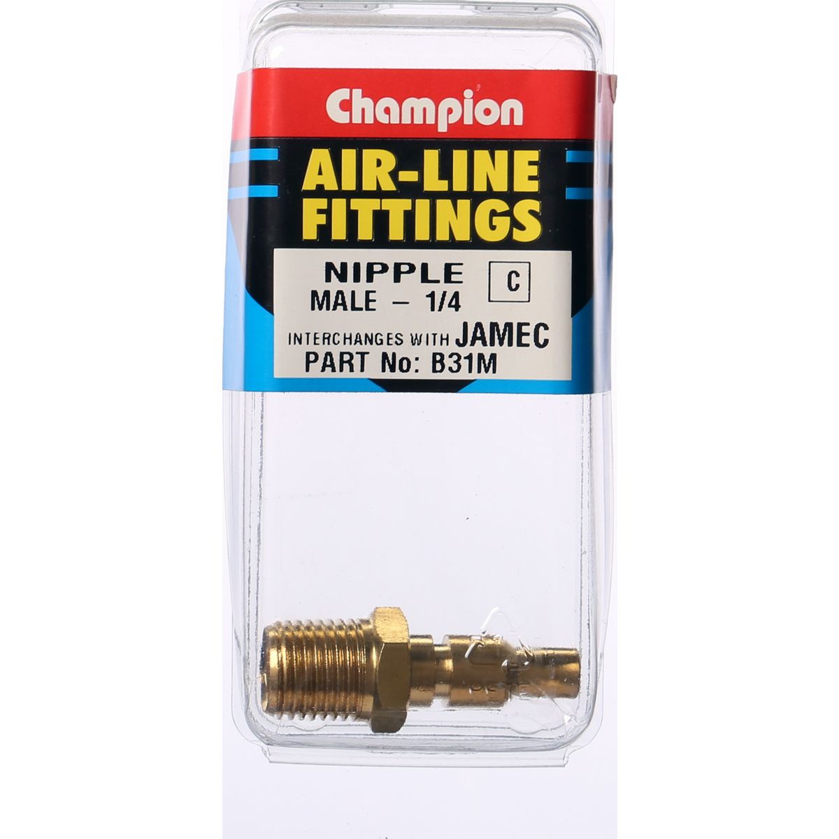 Champion Fasteners Brass Inasin Series Nipple 1/4In Male B31M