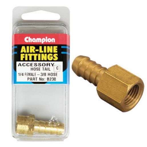 Champion Fasteners Hose Tail Straight Female 3/8 X 1/4In B238