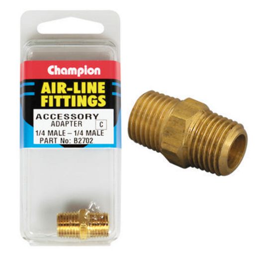 Champion Fasteners Hex Adapter Brass 1/4In B2702