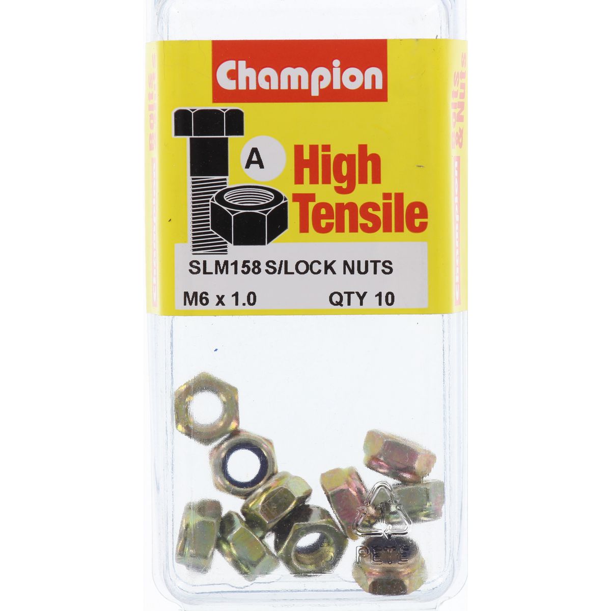 Champion Fasteners Hex Nut Self Locking Nylon Insert M6 X 1.00mm SLM158