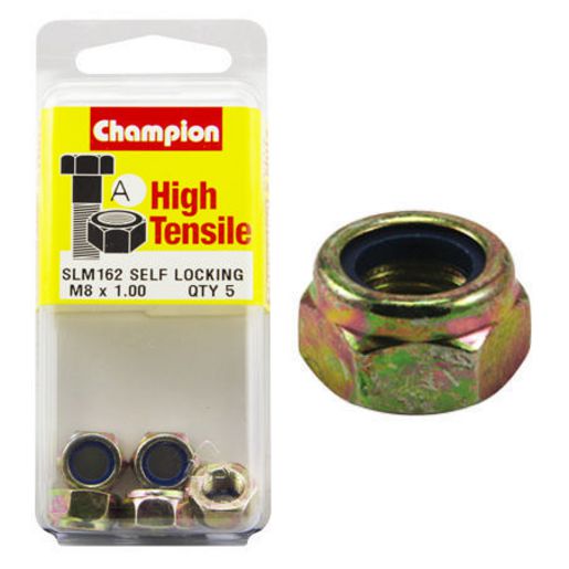 Champion Fasteners Hex Nut Self Locking Nylon Insert M8 X 1.00mm SLM162