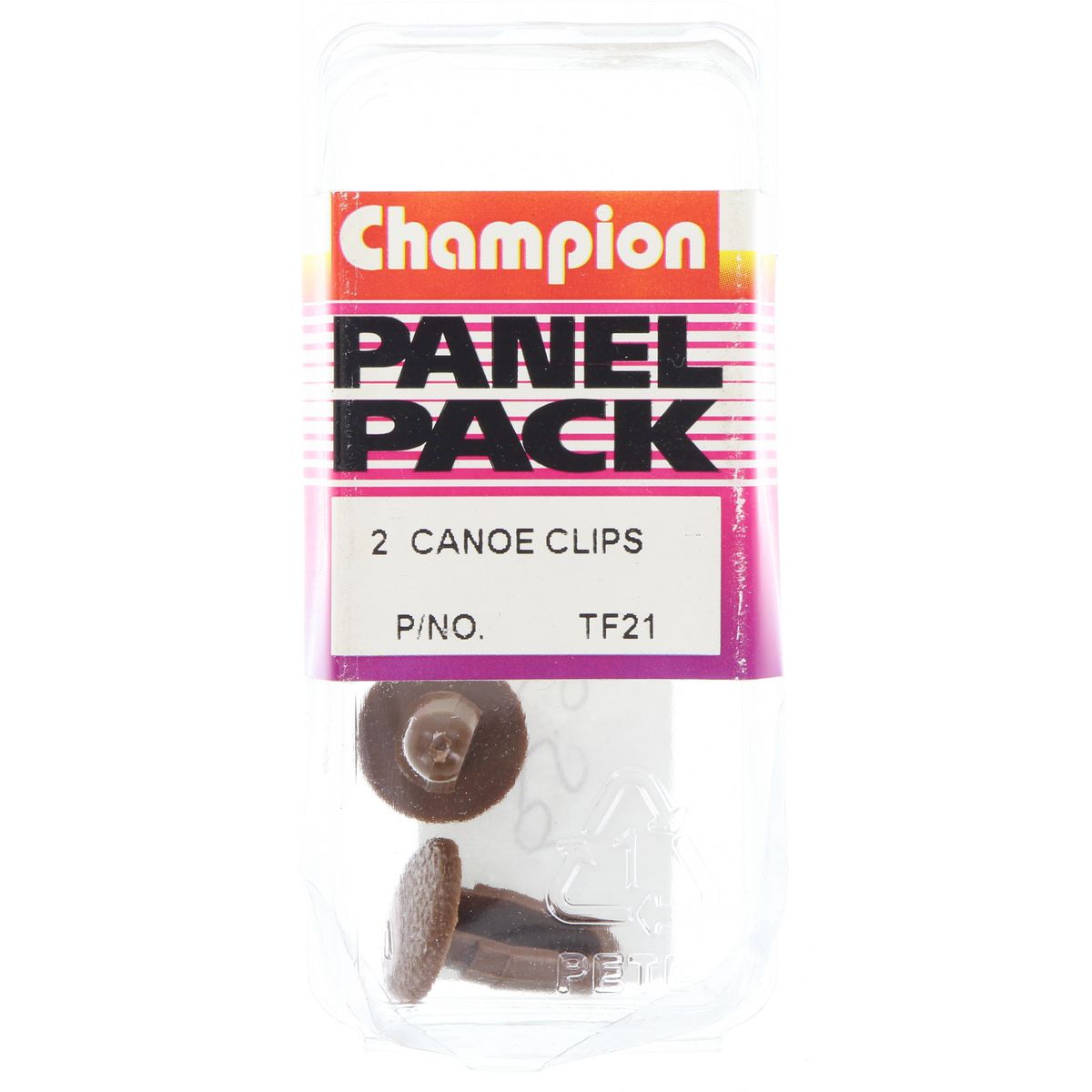 Champion Fasteners Canoe Clip  Brown Len: 16.8mm Hole: 6.6 7.8mm Head: 14mm TF21
