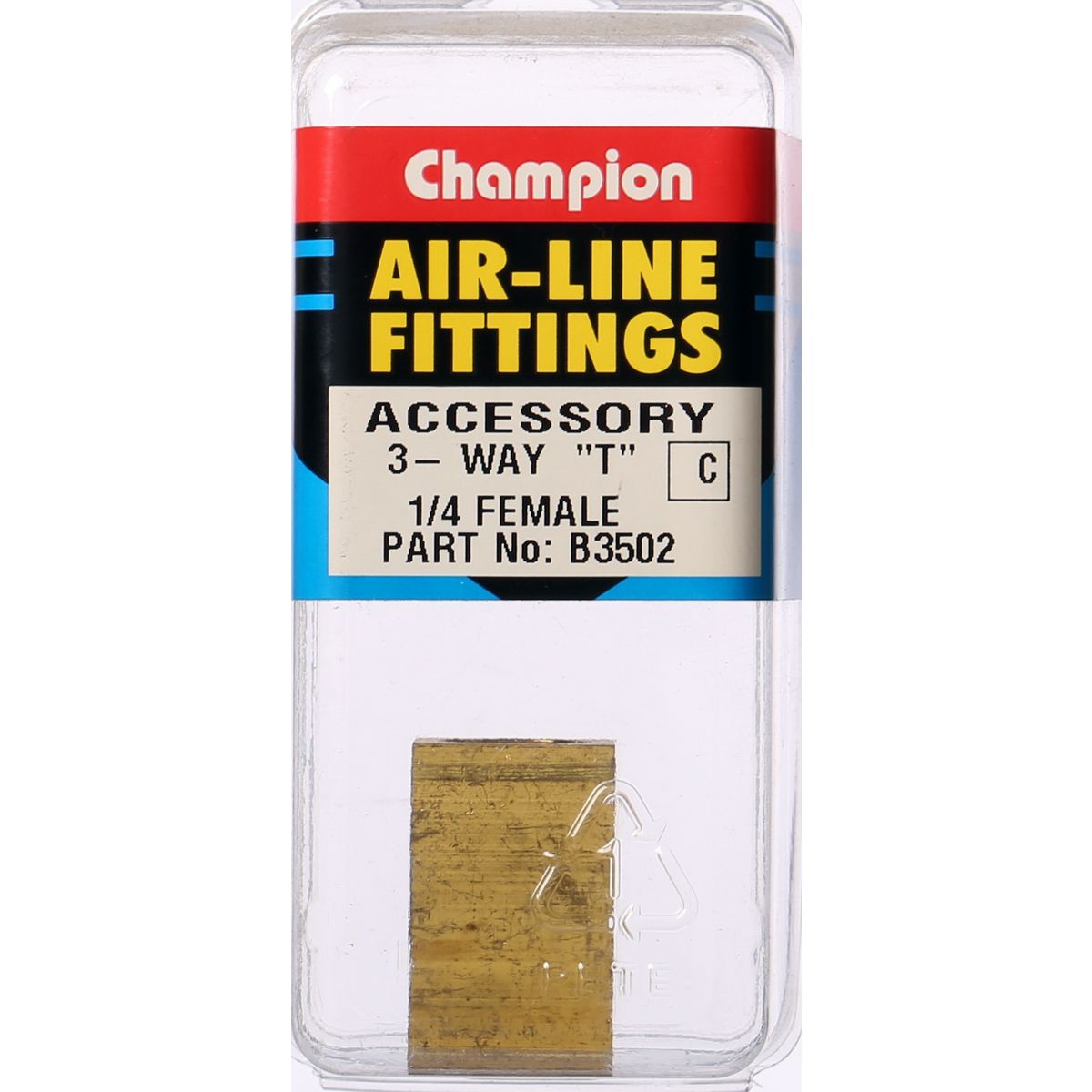 Champion Brass 3-Way Tee Female 1/4" BSP B3502