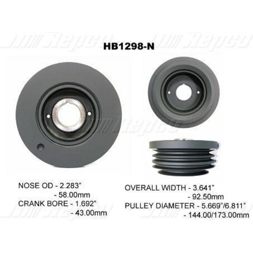 Powerbond OEM Replacement Harmonic Balancer HB1298N